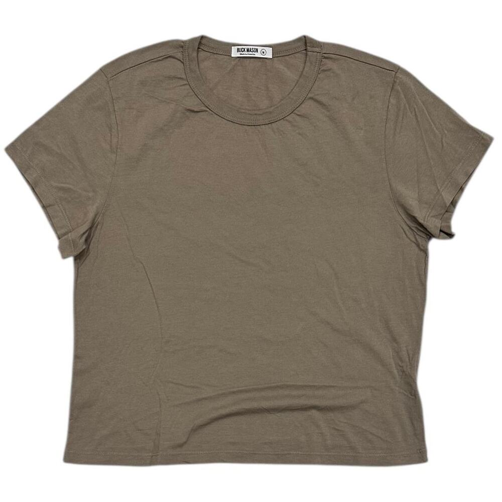 Buck Mason Women's Pima Supima Cotton Boxy Crewneck Made in USA Tee T-Shirt